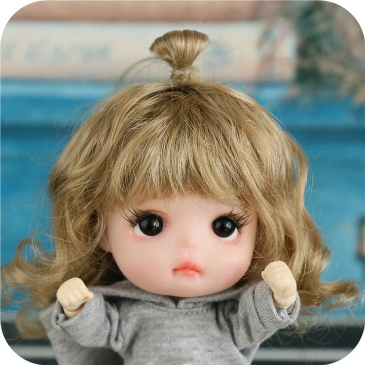 New 1/8  BJD wig  Pink golden SD doll wigs soft Cute braid hair  Bangs Long straight hair Doll special wig multi-color optional