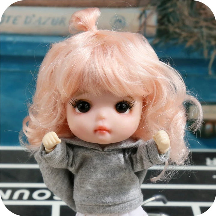 New 1/8  BJD wig  Pink golden SD doll wigs soft Cute braid hair  Bangs Long straight hair Doll special wig multi-color optional