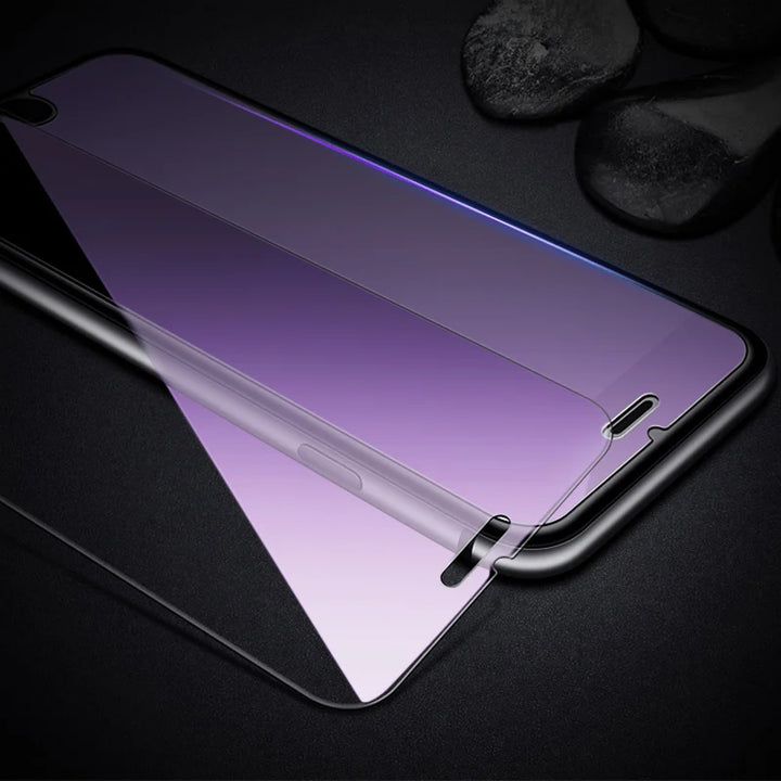 For iPhone XR X XS 11 12 Pro Max Anti Blue Ray Light 9H Tempered Glass Screen Protector for iPhone 6 6s 7 8 Plus 5 5s SE 2020