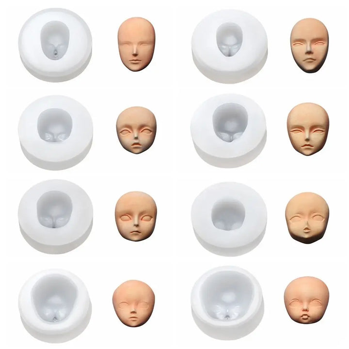 Mould Doll Modification Accessories Clay Head Sculpey Baby Face Silicone Molds 3D Facial Mould Doll modification Tool