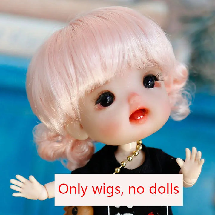 New 1/8  BJD wig  Pink golden SD doll wigs soft Cute braid hair  Bangs Long straight hair Doll special wig multi-color optional