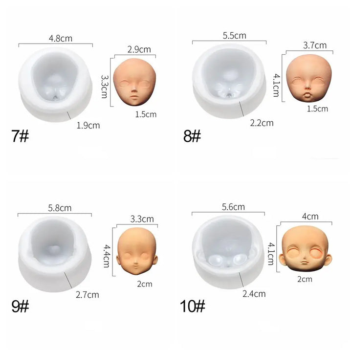 Mould Doll Modification Accessories Clay Head Sculpey Baby Face Silicone Molds 3D Facial Mould Doll modification Tool