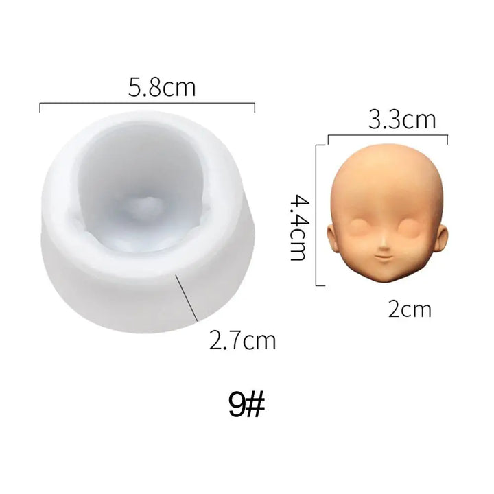 Mould Doll Modification Accessories Clay Head Sculpey Baby Face Silicone Molds 3D Facial Mould Doll modification Tool