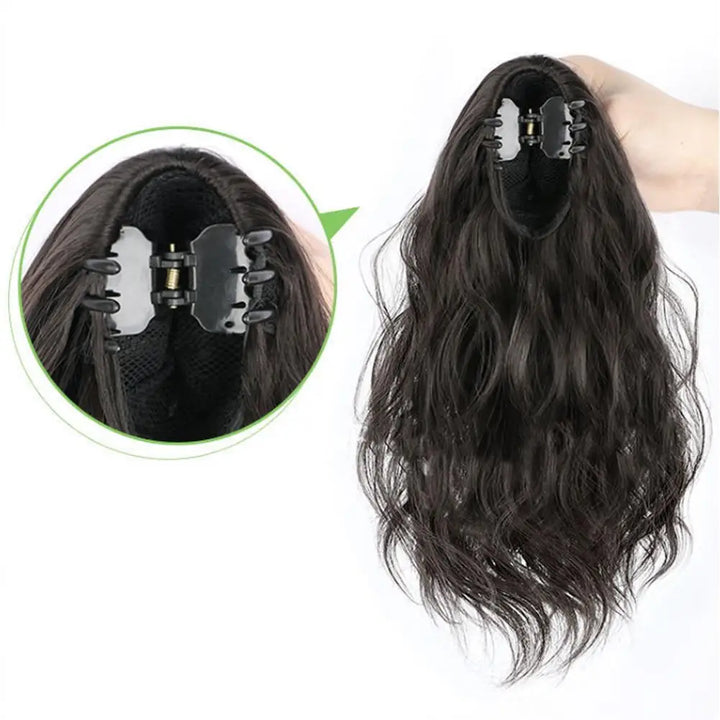 Women's Wig Grab Clip Synthetic Clip Style Hair Extension Low Ponytail Short Curly Hair Extension Natural Curly Hair Ponytail