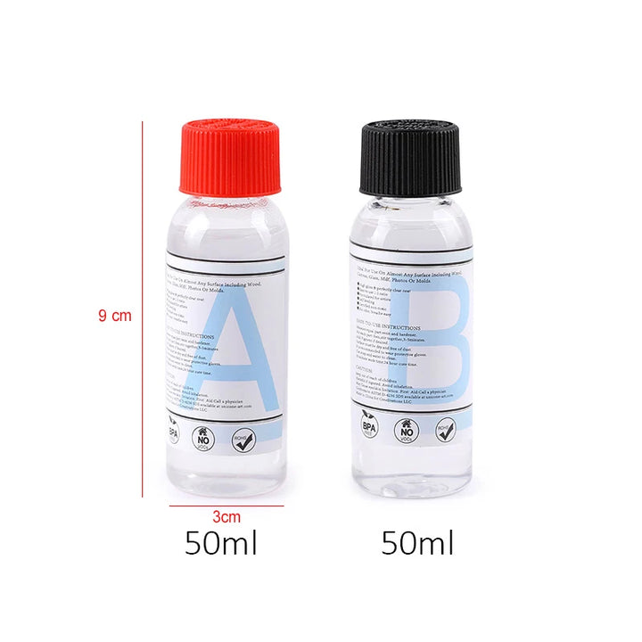 1:1 AB Resin Epoxy High Adhesive Crystal Glue Kit Transparent Hardener for DIY Art Resin Mold Casting Jewelry Making Supplies