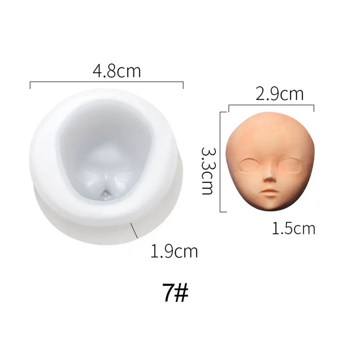 Mould Doll Modification Accessories Clay Head Sculpey Baby Face Silicone Molds 3D Facial Mould Doll modification Tool