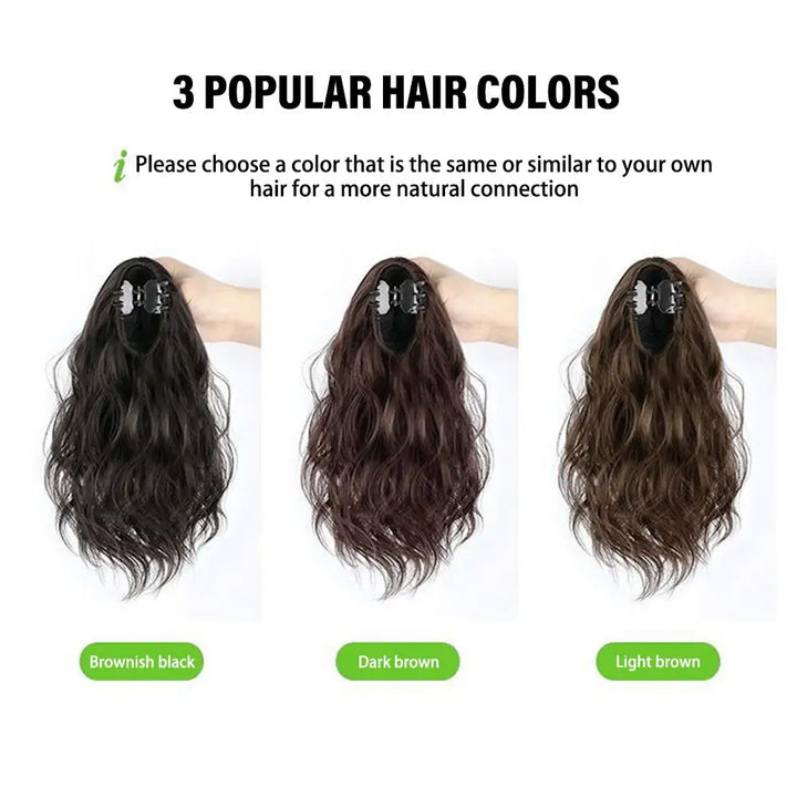 Women's Wig Grab Clip Synthetic Clip Style Hair Extension Low Ponytail Short Curly Hair Extension Natural Curly Hair Ponytail