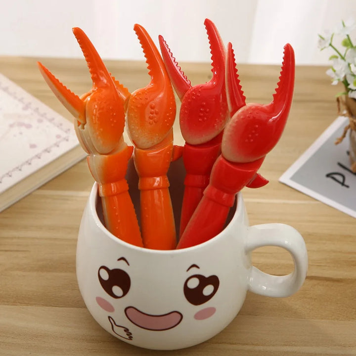 Lovely Interesting Lobster Paw Clamp Ballpoint Pen Funny Kids Gift School Supplies Plastic Hammer Neutral Pen Office Stationary