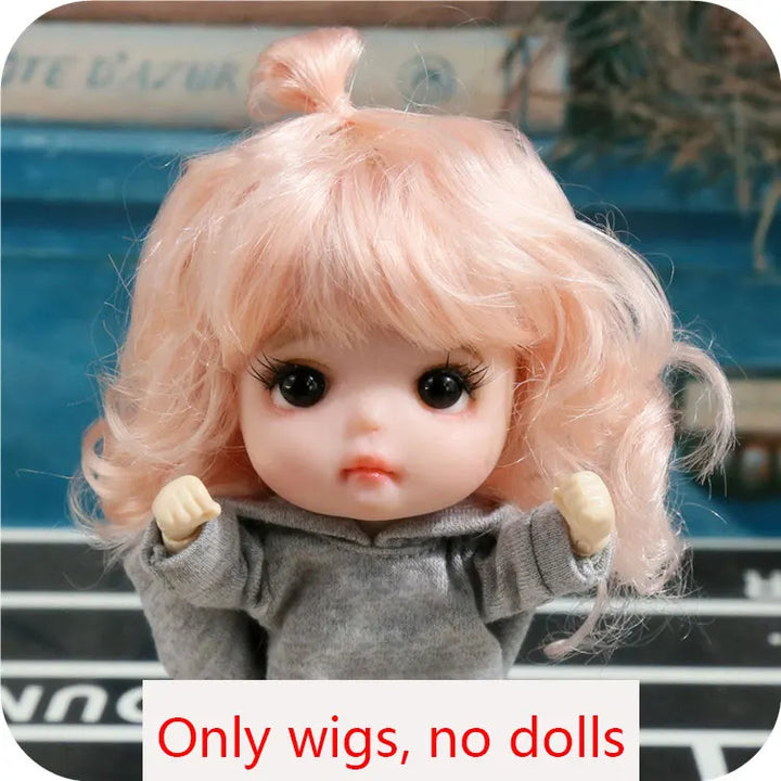 New 1/8  BJD wig  Pink golden SD doll wigs soft Cute braid hair  Bangs Long straight hair Doll special wig multi-color optional