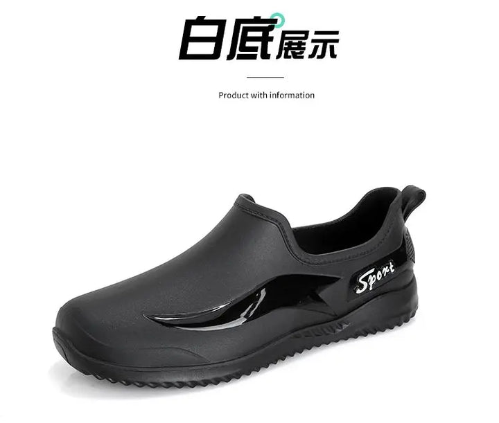 2024， New Fashionable Velvet Warm Rain Boots for Men, Waterproof, Non-slip, Wear-resistant, Short-tube Kitchen Work Rubber Shoes