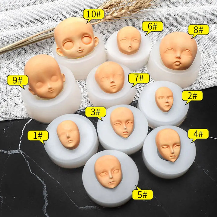 Mould Doll Modification Accessories Clay Head Sculpey Baby Face Silicone Molds 3D Facial Mould Doll modification Tool