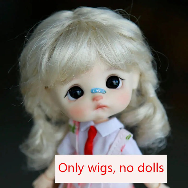 New 1/8  BJD wig  Pink golden SD doll wigs soft Cute braid hair  Bangs Long straight hair Doll special wig multi-color optional