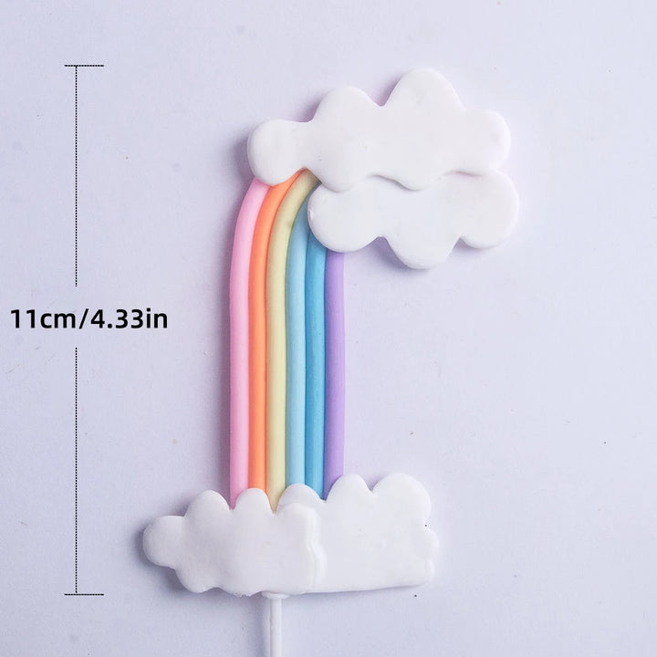 Unicorn Cake Topper with Rainbow Clouds Stars for Kids Happy Birthday Cake Decorations Girl's 16th Party Supplies Adult Gifts