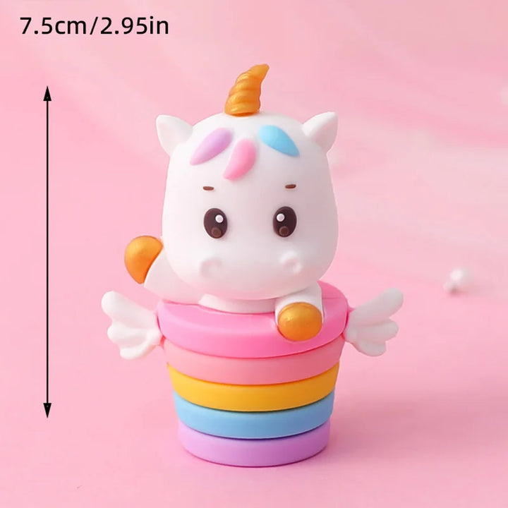 Unicorn Cake Topper with Rainbow Clouds Stars for Kids Happy Birthday Cake Decorations Girl's 16th Party Supplies Adult Gifts