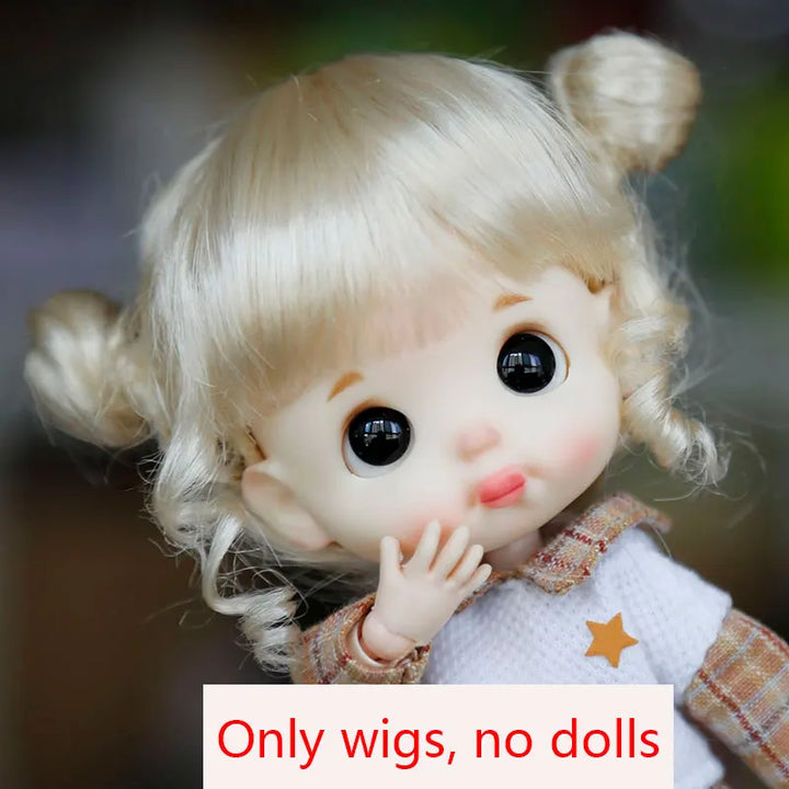 New 1/8  BJD wig  Pink golden SD doll wigs soft Cute braid hair  Bangs Long straight hair Doll special wig multi-color optional