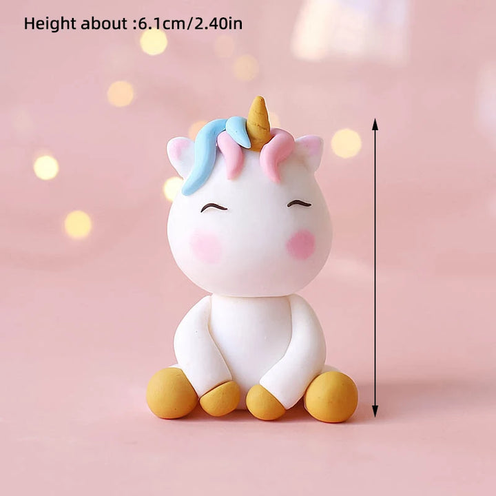 Unicorn Cake Topper with Rainbow Clouds Stars for Kids Happy Birthday Cake Decorations Girl's 16th Party Supplies Adult Gifts