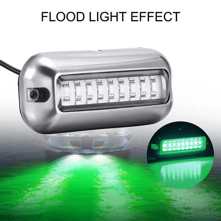 Underwater Boat Transom Light 42 LED Stainless Steel Under Water Pontoon Waterproof Lamp Marine Hardware Boat Yacht Taillights