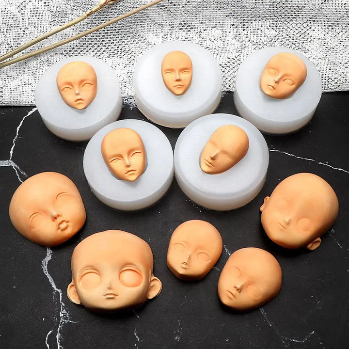 Mould Doll Modification Accessories Clay Head Sculpey Baby Face Silicone Molds 3D Facial Mould Doll modification Tool