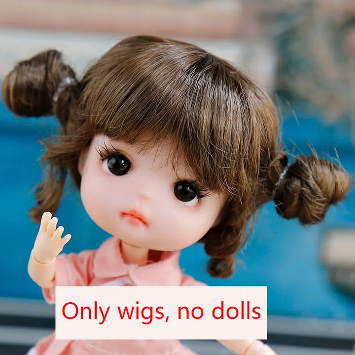 New 1/8  BJD wig  Pink golden SD doll wigs soft Cute braid hair  Bangs Long straight hair Doll special wig multi-color optional