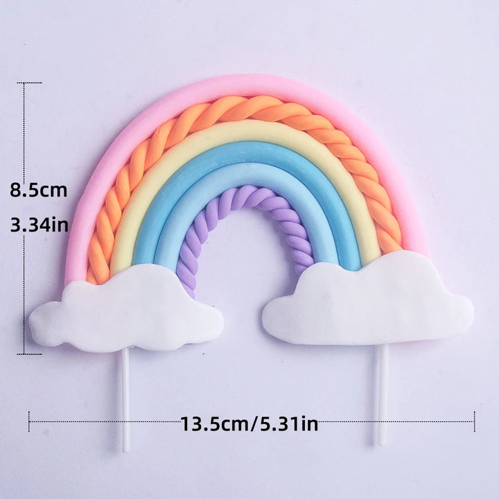 Unicorn Cake Topper with Rainbow Clouds Stars for Kids Happy Birthday Cake Decorations Girl's 16th Party Supplies Adult Gifts