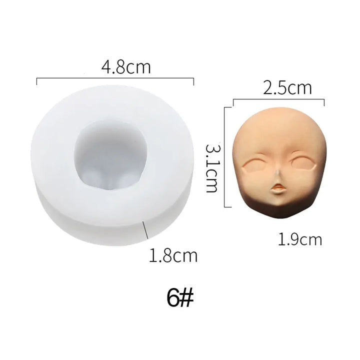 Mould Doll Modification Accessories Clay Head Sculpey Baby Face Silicone Molds 3D Facial Mould Doll modification Tool