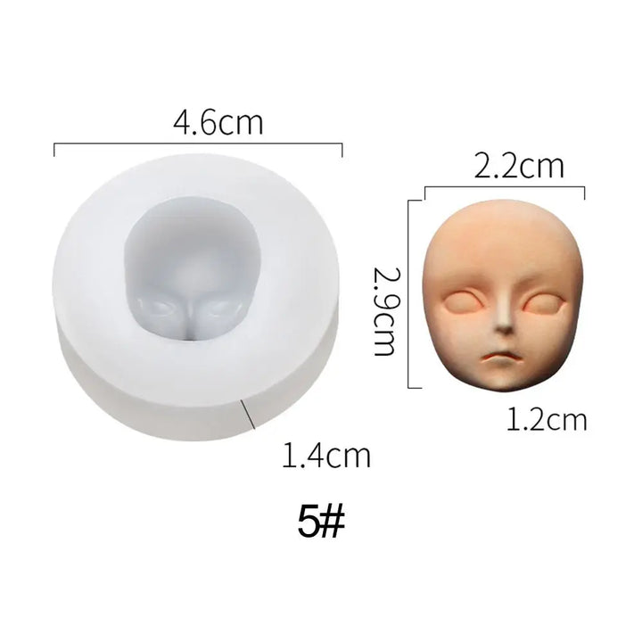 Mould Doll Modification Accessories Clay Head Sculpey Baby Face Silicone Molds 3D Facial Mould Doll modification Tool