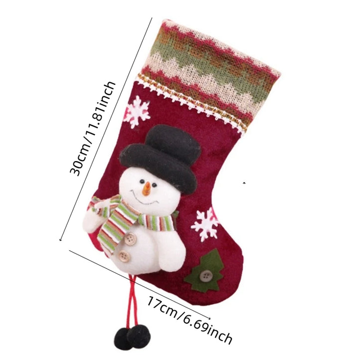 Christmas Sock Kids Candy Bag Gift Santa Claus Snowman Socks Xmas Tree Ornament Christmas Stocking Decoration for Home