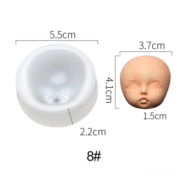 Mould Doll Modification Accessories Clay Head Sculpey Baby Face Silicone Molds 3D Facial Mould Doll modification Tool