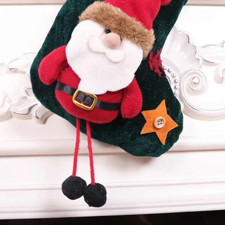 Christmas Sock Kids Candy Bag Gift Santa Claus Snowman Socks Xmas Tree Ornament Christmas Stocking Decoration for Home