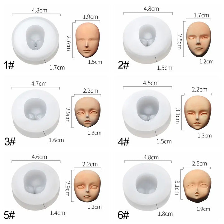 Mould Doll Modification Accessories Clay Head Sculpey Baby Face Silicone Molds 3D Facial Mould Doll modification Tool