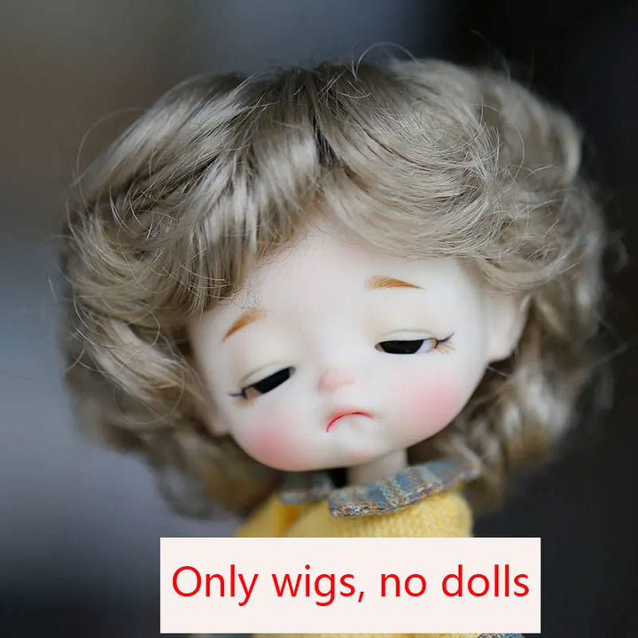 New 1/8  BJD wig  Pink golden SD doll wigs soft Cute braid hair  Bangs Long straight hair Doll special wig multi-color optional