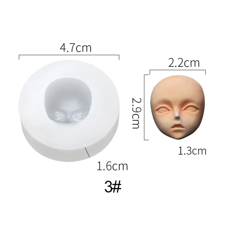 Mould Doll Modification Accessories Clay Head Sculpey Baby Face Silicone Molds 3D Facial Mould Doll modification Tool