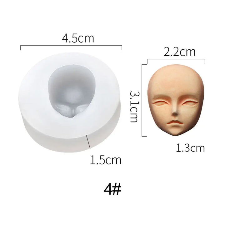 Mould Doll Modification Accessories Clay Head Sculpey Baby Face Silicone Molds 3D Facial Mould Doll modification Tool