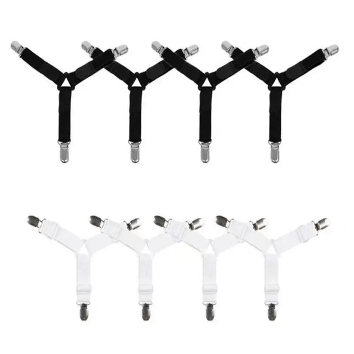 Triangle Bed Sheet Holders Fitted Sheet Clips 4Pcs Adjustable Sheet Suspenders Mattress Gripper Clips for Bed Mattress Cover