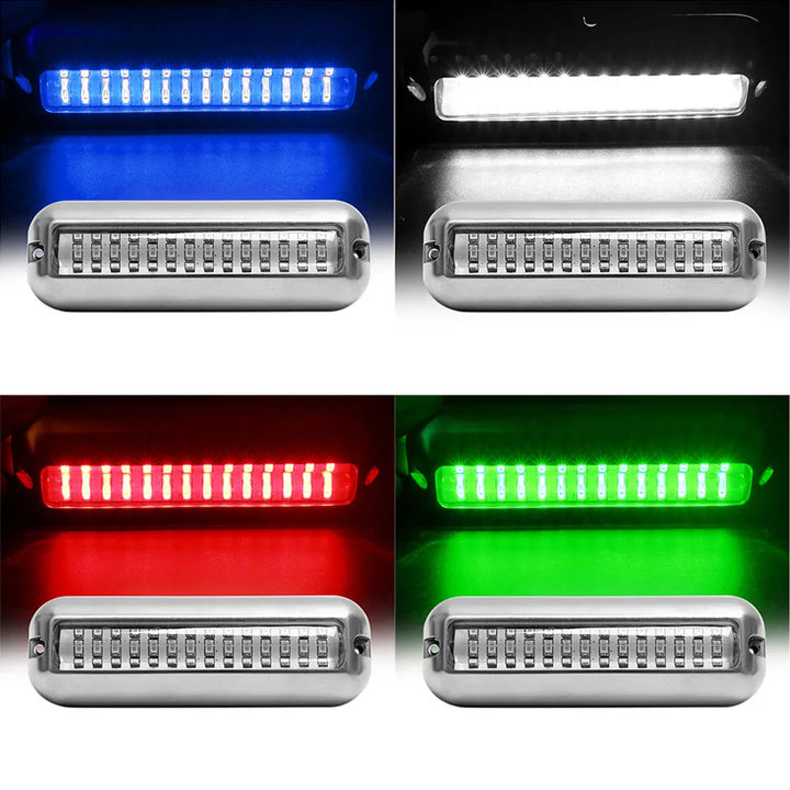 Underwater Boat Transom Light 42 LED Stainless Steel Under Water Pontoon Waterproof Lamp Marine Hardware Boat Yacht Taillights