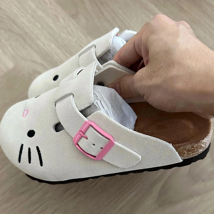 Sanrio Hello Kitty Cute Anime Slippers Summer Female Thick Sole Flat Shoes Sweet Cartoon Outdoor Anti Slip Slippers Girl Gift