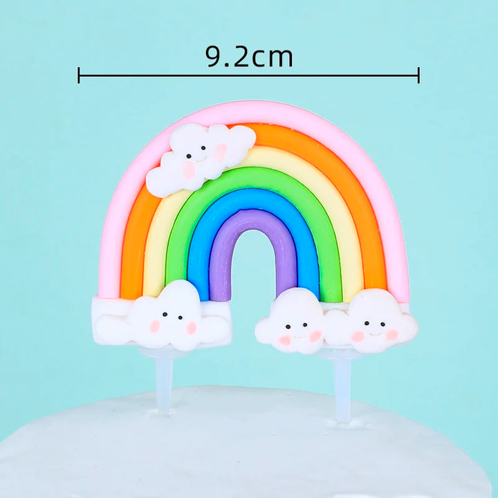 Unicorn Cake Topper with Rainbow Clouds Stars for Kids Happy Birthday Cake Decorations Girl's 16th Party Supplies Adult Gifts