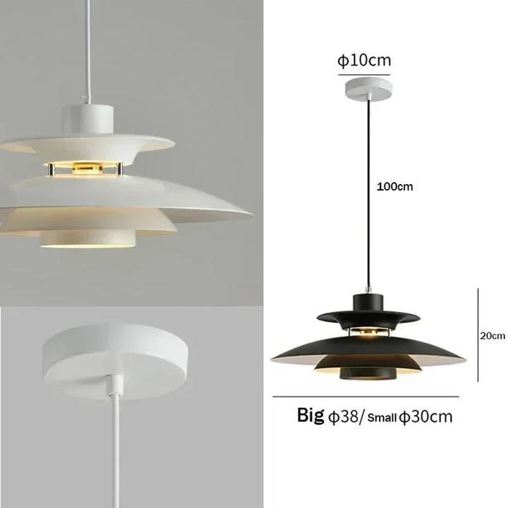 Japanese UFO Pendant Light Fixture Nordic Restaurant Chandelier Danish Design Room Decor Lamp Bedroom Beside Ceiling Lamps