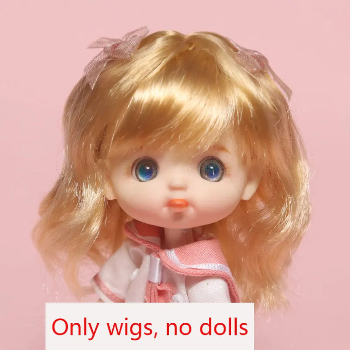 New 1/8  BJD wig  Pink golden SD doll wigs soft Cute braid hair  Bangs Long straight hair Doll special wig multi-color optional