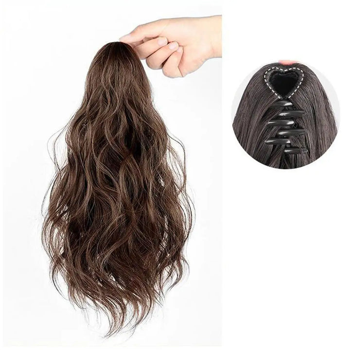 Women's Wig Grab Clip Synthetic Clip Style Hair Extension Low Ponytail Short Curly Hair Extension Natural Curly Hair Ponytail