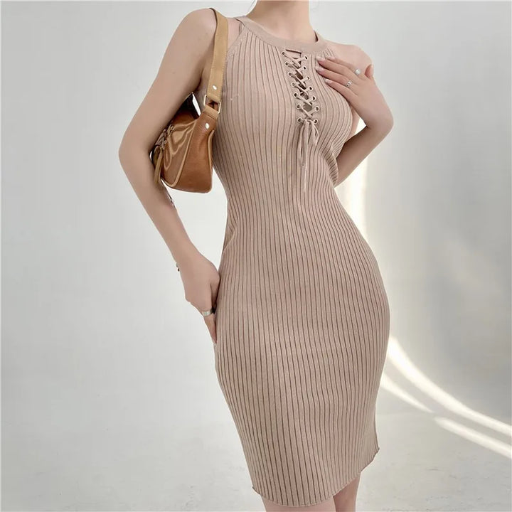 YuooMuoo Chic Fashion Sexy Package Hips Bandage Knitted Summer Dress Women Slim Elastic Bodycon Mini Dress Party Outfits Vestido