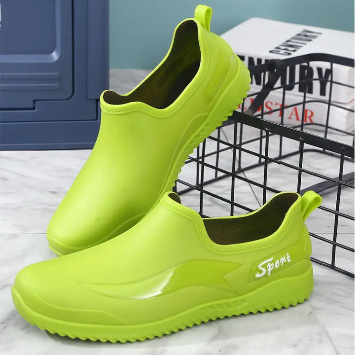 2024， New Fashionable Velvet Warm Rain Boots for Men, Waterproof, Non-slip, Wear-resistant, Short-tube Kitchen Work Rubber Shoes