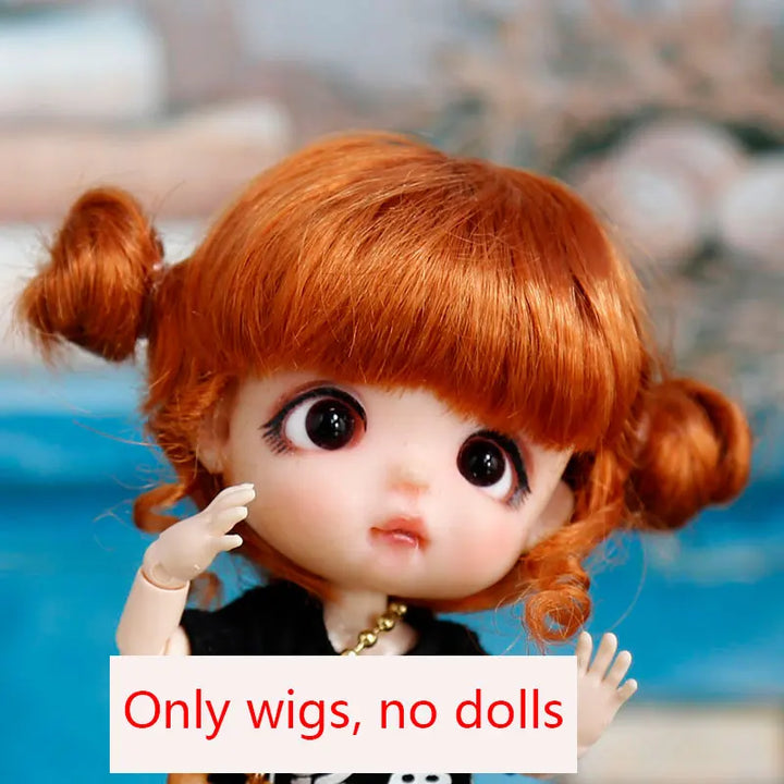 New 1/8  BJD wig  Pink golden SD doll wigs soft Cute braid hair  Bangs Long straight hair Doll special wig multi-color optional