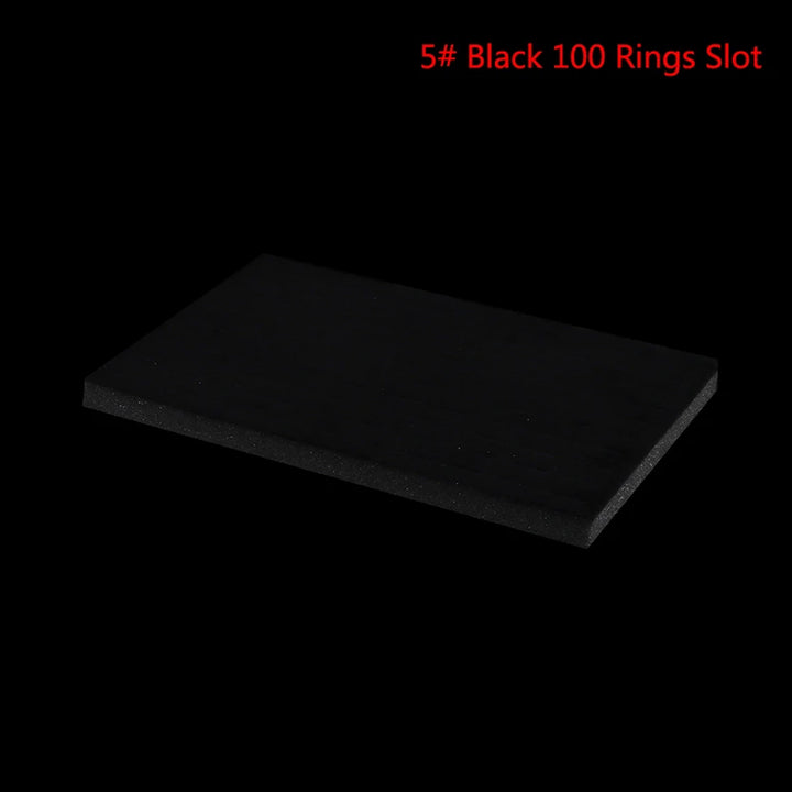 1 Pc Jewelry Foam Tray DIY Inserts Liners Grey/Black Velvet Jewellery Rings Bracelet Watch Showed Case Earrings Hole Tray