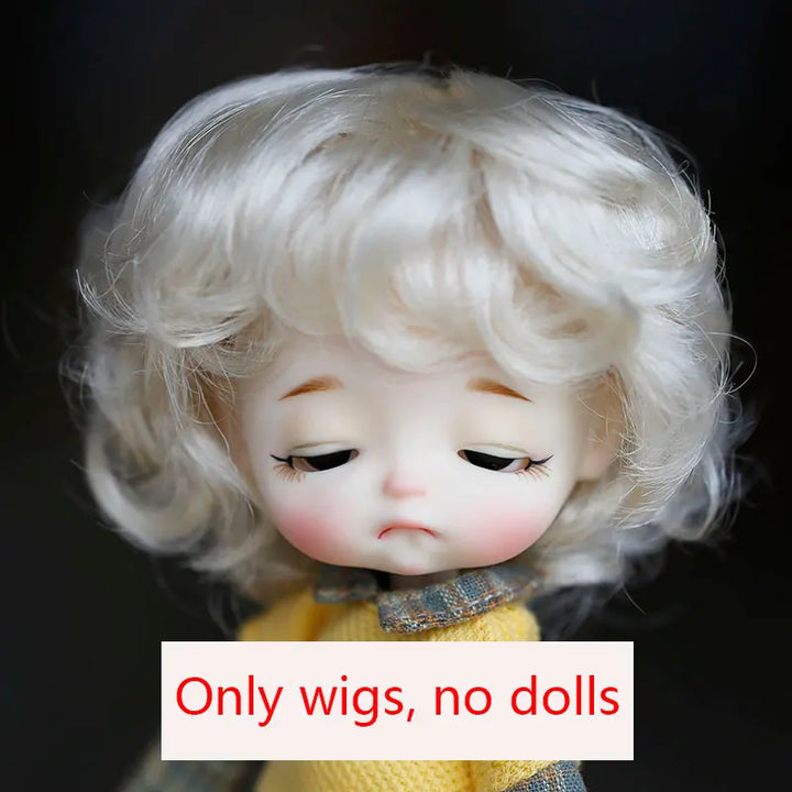 New 1/8  BJD wig  Pink golden SD doll wigs soft Cute braid hair  Bangs Long straight hair Doll special wig multi-color optional